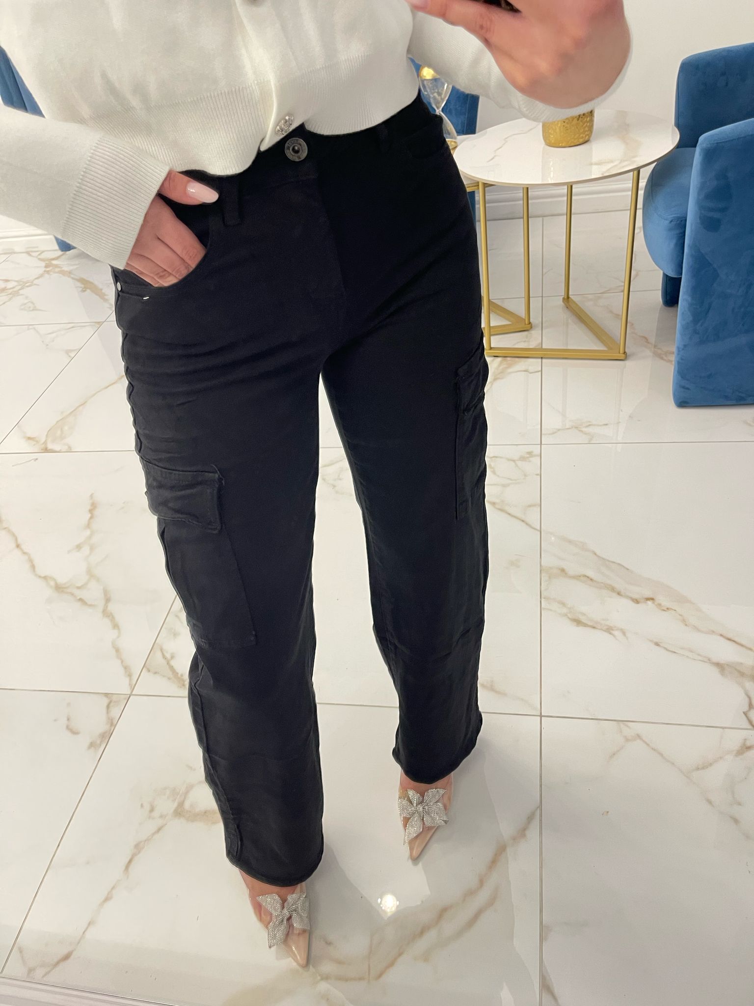Jeans cargo nero